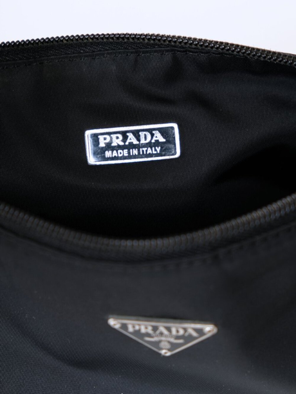 Prada Y2K Archival Tessuto Nylon Shoulder Bag, Baguette, Black - Picture 9 of 15